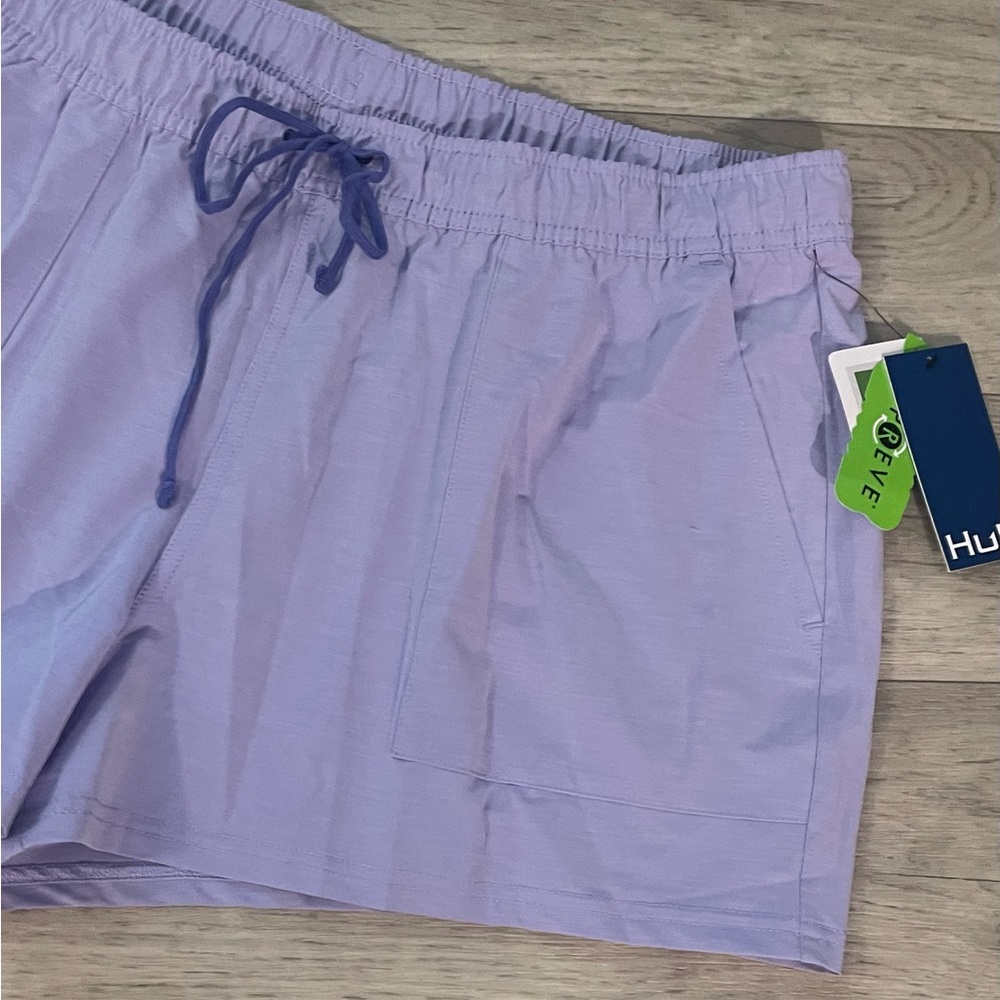 Huk NWT XL performance purple drawstring shorts pockets xl - Picture 2 of 4
